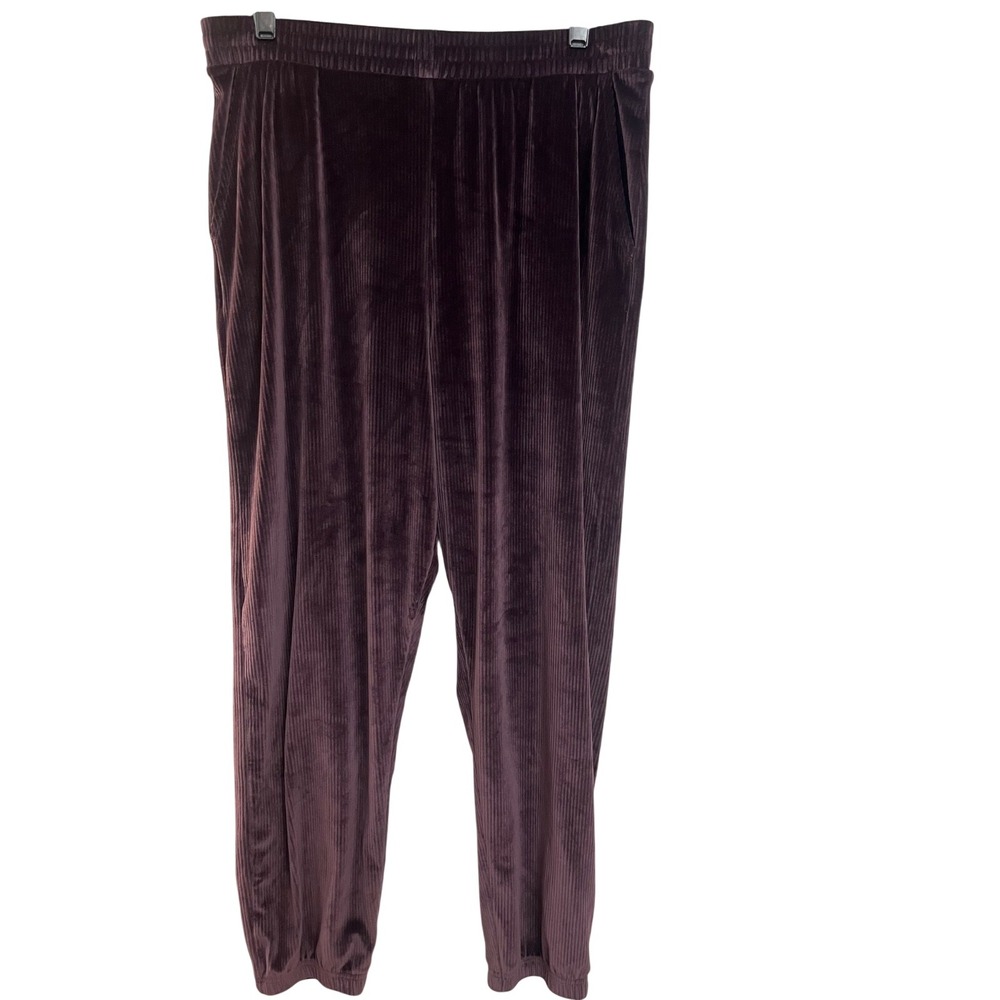 Pink Victoria's Secret Women Size L Embroidered Velvet Sweatpants‎ Purple 3998